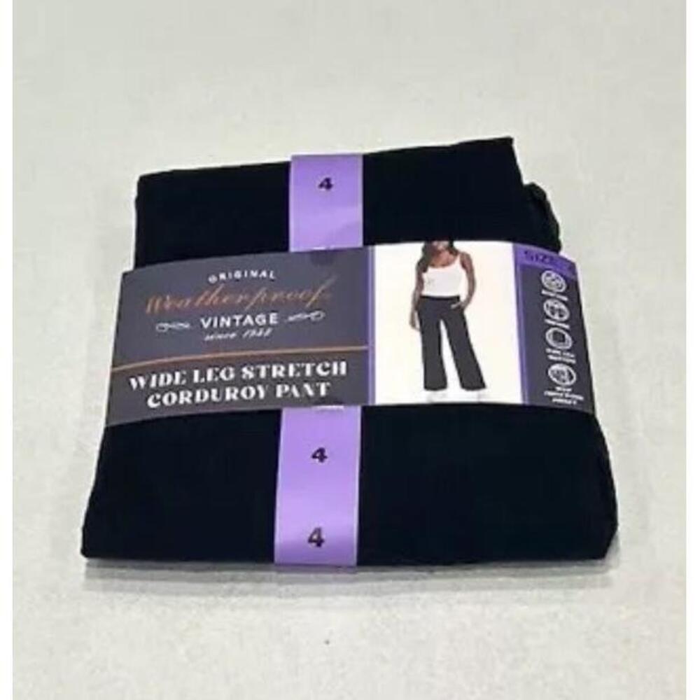 Weatherproof Vintage Women's Wide-Leg Stretch Corduroy Pants, Navy, Size 4 R9 AP